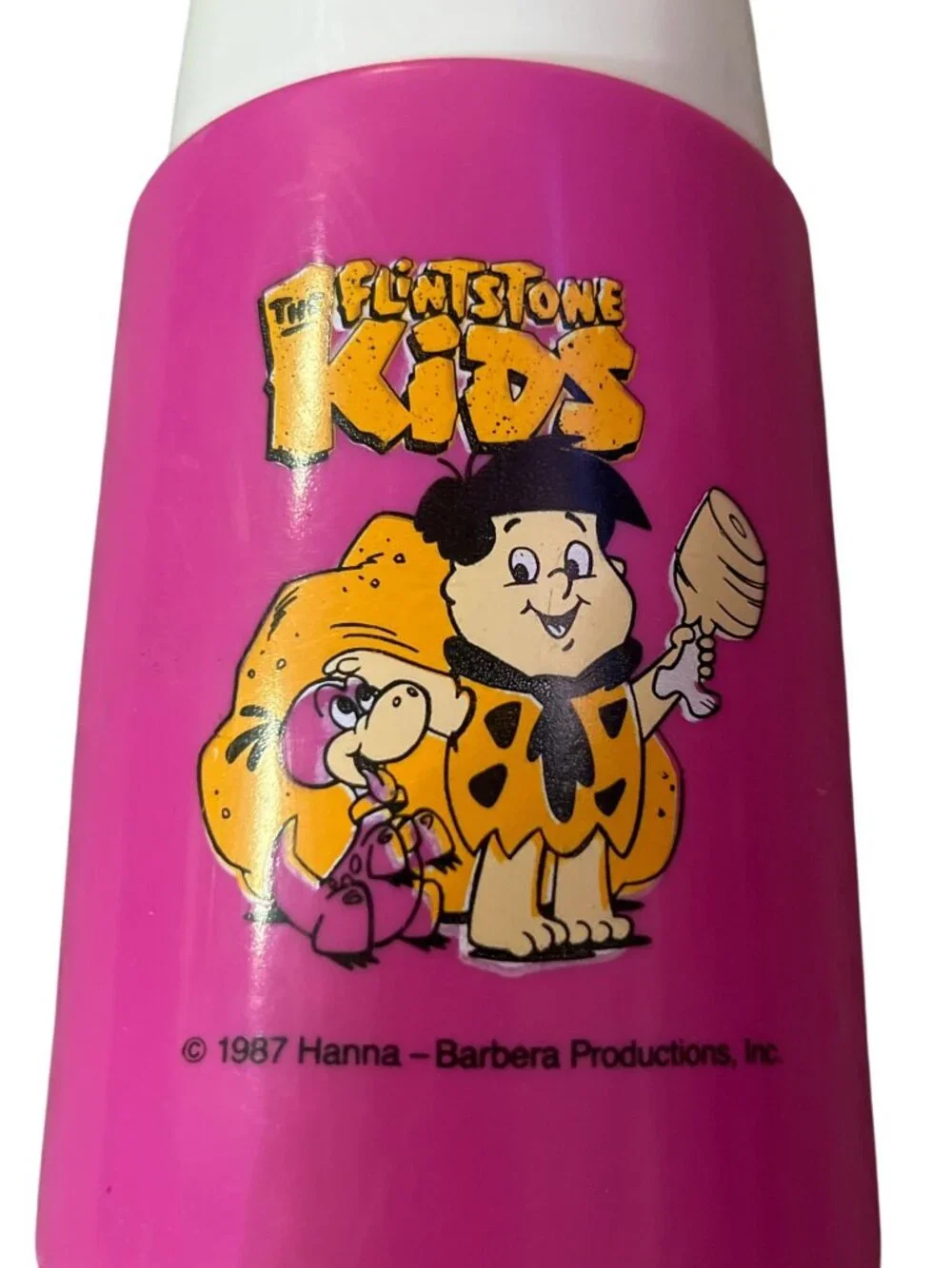Vintage Flintstones Kids Thermos 10 Oz Pink Model 3700 Cartoon Lunchbox Bottle U